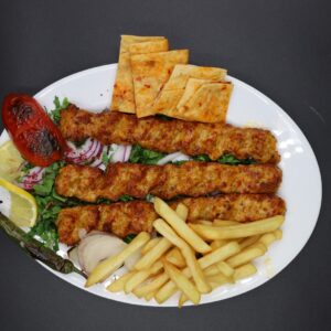 Kebab Meat Withe Hummus plate